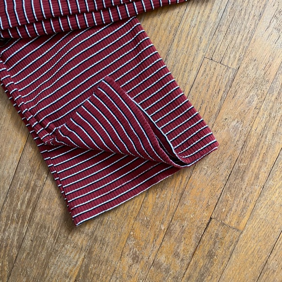 Brick Red Horizontal Stipe 902 Midi Skirt - Picture 4 of 7